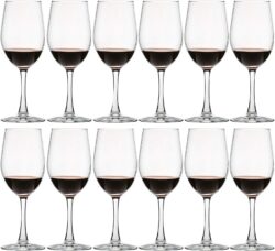 UMI UMIZILI 12 Ounce - Set of 12, Classic Durable Red/White Wine Glasses For Party